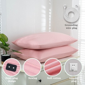 Funda de Almohada Antiestática Vintage de Algodón Orgánico con Fibra de Plata, Tejida y Bordada, Rectangular, con Protección EMF, a Rayas - Product Image 1