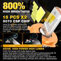 Haute puissance 300W 5070 CSP 50000LM Led ampoule H1 H4 phare H7 lampe H8 H11 9005 HB3 9006 HB4 9012 HIR2 phare de voiture