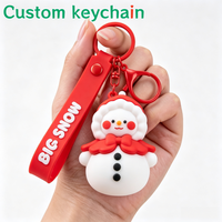Porte-clés personnalisés, accessoires de porte-clés, porte-clés de Noël 3D en PVC OEM, porte-clés en caoutchouc ODM, breloques de sac, porte-clés en gros, souvenirs de Noël