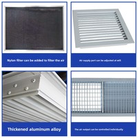 Grille d'aération auto-pliante simple/double couche, diffuseur carré anti-pluie à lamelles