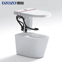 Ensemble WC Bidet Entièrement Automatique avec Siège Chauffant et Télécommande, Drainage S-Trap, Fixation au Sol, Vente en Gros