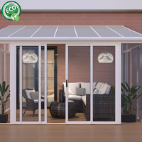 Fabricant de Foshan, véranda en aluminium avec toit en pente, villa, jardin, extrusions isolées, serre en verre