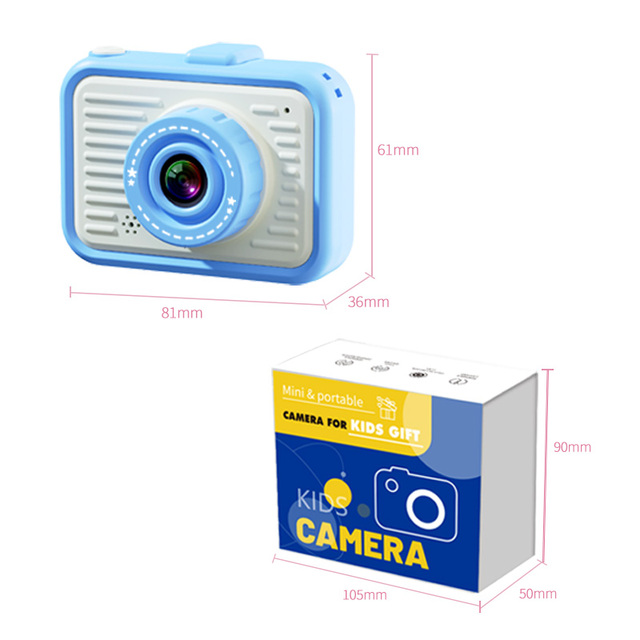 High Definition Mini Digital Camera for Kids Front Rear Dual Pixel CMOS Imaging Sensor Filter MP3 Additional Functions MicroSD