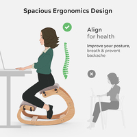 Produits en gros, chaise ergonomique à bascule en bois réglable, épaisse et confortable, sans dossier, pour s'agenouiller