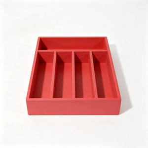 <b>Drawer</b> Organizer Rectangular Wooden <b>Storage</b> <b>Box</b> With Compartments For Tableware Cutlery Spoons - Product Image 3