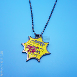 Collier avec logo de dessin animé en alliage de zinc couleur nickel noir, bijoux pour enfants, forme géométrique, chaîne extensible de 10 cm, directement de l'usine - Product Image 2