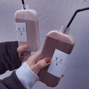 Bouteilles de jus de fruits en plastique plat PET de 16 oz de qualité alimentaire avec bouchons à vis en aluminium Bouteille d'eau minérale PET transparente sans Bpa - Product Image 2