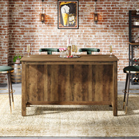 Table de bar à 3 niveaux Tribesigns de 59 pouces avec étagères de rangement, armoire de bar de cuisine rustique marron pour la maison, le pub et le salon
