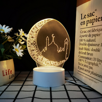 Lampe de nuit LED 3D populaire, motif mosquée islamique, art visuel pour la décoration de chambre, de crèche et d'église