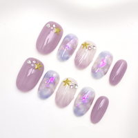 Venta al por Mayor de 10 Uñas Postizas Hechas a Mano, 100% Pintadas a Mano, Arte de Uñas de Lujo Personalizado, Material PMMA Premium, Fabricante OEM ODM