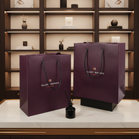 Tas Kertas Kemasan Parfum Grosir Mewah Biru Dongker Logo Perak Tas Kertas Hadiah Custom