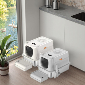 Bac à litière pour chat en acier inoxydable à double couche, grand, inodore, facile à nettoyer, accessoires de litière pour chat de qualité supérieure - Product Image 5