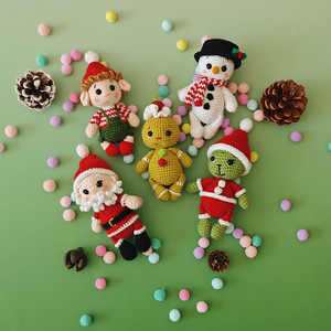 Figurine de bonhomme de neige en coton crochetée à la main, accessoire <span class=keywords><strong>photo</strong></span> de Noël mignon et original, adorable cadeau de Noël tricoté - Product Image 5