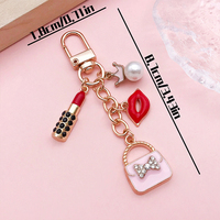 Porte-clés Cœur pour Femme Rouge Rose, Breloques d'Amour pour Sac à Main, Sac à Dos, Voiture, Cadeau Adorable