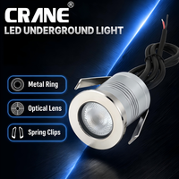 Mini projecteur LED encastré IP67 1W DC12V DC24V pour extérieur avec pinces à ressort pour jardin, terrasse, escalier, allée
