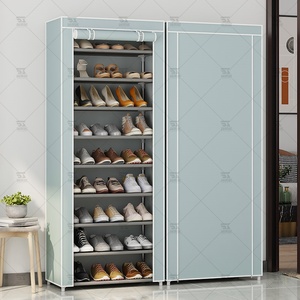 Meuble à chaussures simple multi-niveaux pour entrée <span class=keywords><strong>de</strong></span> maison, rangement anti-poussière, armoire à chaussures pour dortoir et logement locatif, robuste, durable et peu encombrant - Product Image 5