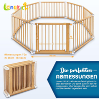 Parc de jeu pliable pour bébé Double barrière de sécurité Porte 8 éléments moulables individuellement, y compris ramper Barrière-Ensemble de meubles pour enfants
