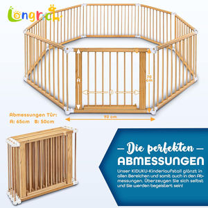 Parc de jeu pliable pour bébé Double barrière de sécurité <span class=keywords><strong>Porte</strong></span> 8 éléments moulables individuellement, y compris ramper Barrière-Ensemble de meubles pour enfants - Product Image 6