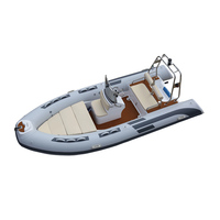 Bateau pneumatique semi-rigide (RIB) de pêche en fibre de verre Hypalon CE 480B pour 7 personnes, idéal pour le surf, la dérive et la plongée