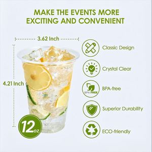 Paquete de 1000 Vasos Desechables Apilables de Plástico PET de 12 oz |   Vaso Transparente para Bebidas Frías, Refrescos, Jugos y Cerveza - Product Image 2