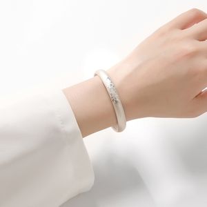 Lucky Healthy Sliver 999 lujo budista <span class=keywords><strong>loto</strong></span> tallado <span class=keywords><strong>Sutra</strong></span> diseño abierto Ajustable pulsera brazalete joyería para mujer regalo - Product Image 3