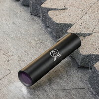 Senter UV 365nm Aluminium Alloy Logo Dapat Disesuaikan Mini USB-C Isi Ulang IP44 6h Hitam Cermin Gantungan Kunci
