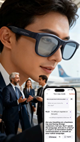Nouvelles Lunettes Audio Intelligentes Électrochromiques Alibaba 2025 JS-22 PRO, Traducteurs Intelligents, Protection UV, Recharge Magnétique
