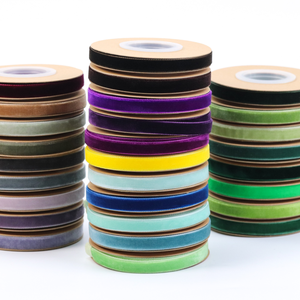 Factory Stocked Multi-colors 3-50mm Single Face Velvet Ribbon 25 Yards/roll