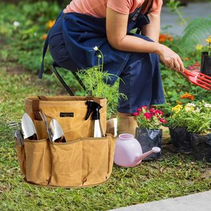 Waterproof Barrel Bag Softback Open <b>Top</b> With Pockets For Gardening <b>Tools</b> Unisex Capacity Below 21 Litre Minimalist Style - Product Image 3