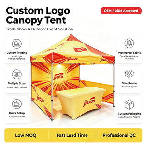 Tente publicitaire pliable en aluminium avec cadre en aluminium et tissu Oxford imperméable, impression numérique, sur mesure OEM ODM, 10x10 pieds - Product Image 1