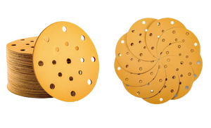 P60-800 5 Inch 125mm Yellow <strong>Sanding</strong> Discs <strong>Hook</strong> and <strong>Loop</strong> 8 Holes 5-Inch <strong>Sanding</strong> Discs Gold and Red <strong>Sanding</strong> Disc Abrasive <strong>Disk</strong> - Product Image 4