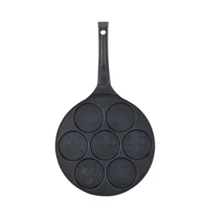 7 Gaatjes Koken Pannenkoek Aluminium Antiaanbaklaag Bohemian Ei Cake Mock Dubbelzijdige Grillpan Met Heldere Glazen Deksels