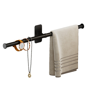 Shu Zheng Wall Mounted Towel <b>Rack</b> 2 <b>Bars</b> Self Adhesive Bathroom Towel <b>Bar</b> For Toilet And Bath Use - Product Image 5