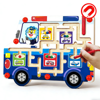 Jouet de labyrinthe magnétique, plateau de labyrinthe en bois camion de pompiers pour enfants, jeu éducatif précoce