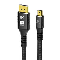 Mini DisplayPort 1.4 Câble Mini-DP vers DP 8K 60hz 4K 120hz Câble Ultra-HD UHD DP 1.4 Compatible FreeSync G-Sync Moniteur de jeu