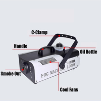 Machine à fumée professionnelle 1500W RGB, effet de fumée coloré, DMX512 pour scène, bar, mariage, événements intérieurs, festivals
