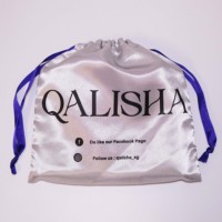 Sac de rangement personnalisé en satin de soie biodégradable avec cordon de serrage, anti-poussière, pour bijoux, perruques, chaussures