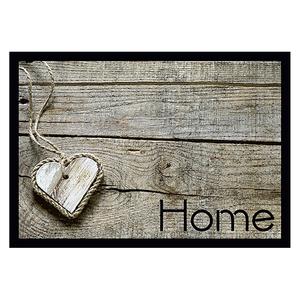 Alfombra de Entrada Decorativa para el Hogar con Impresión de Corazón en Madera - Product Image 1