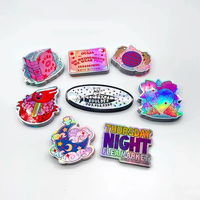 Autocollants décoratifs 3D holographiques découpés en vinyle épais avec logo personnalisé pour lunettes, bagues, boucles d'oreilles, adhésif puissant, design transparent