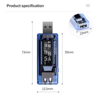 Medidor de Corriente y Voltaje USB QC2.0 3.0, Probador de Capacidad de Cargador, Voltímetro Medidor de Potencia de Cargador USB de 4-20V