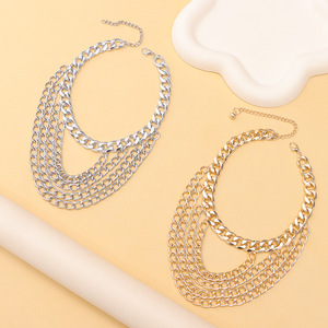 Fashion <b>Anklet</b> Stainless Steel <b>Gold</b> Chunky Chain Multi Layered For Women Party Foot Ornament - Product Image 3