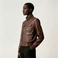 Veste en cuir pour femme de haute qualité en véritable peau de mouton, coupe ajustée, poignets côtelés, pour le streetwear