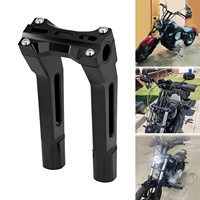 Abrazadera de elevadores de manillar de motocicleta de 10 pulgadas negra para Harley Touring Sportster Dyna Softail Electra Glide FXDB