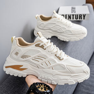 Vente directe usine – Chaussures décontractées de sport pour hommes, antidérapantes, rehaussantes, mocassins respirants en maille, souples, à lacets, automne-printemps - Product Image 1