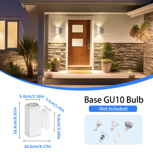 Aigostar parete esterna luce GU10 antracite in alluminio IP65 impermeabile up Down lampada per esterno balcone caldo bianco CCT illuminazione - Product Image 4