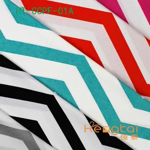 Grosir Cetak Checkout Linen Katun Kanvas Kain Chevron untuk Taplak Meja Pakaian Sofa Sepatu HT-CCPF-01A