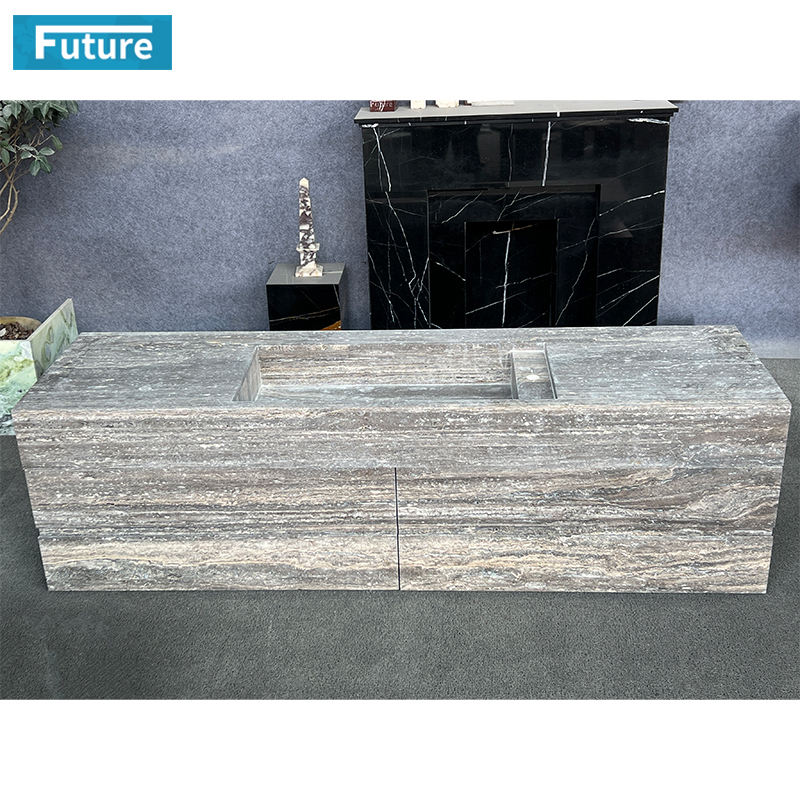 เงินเทา Travertine 2100*600*600มม