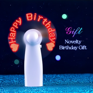 BSBH定制礼品便携式迷你风扇发光二极管定制信息电池风扇创意发光二极管闪光风扇，用于活动和仪式 - Product Image 1