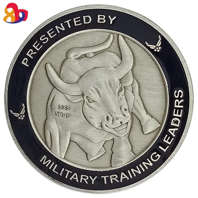 โปรโมชั่นราคาถูกที่กำหนดเองผู้นำทหารแกะสลัก3D วัวสัตว์เหรียญที่ระลึกความท้าทาย