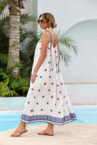 Gaun Kasual Liburan Model Swing Besar dengan Bordir Pola Tiga Dimensi Vintage yang Elegan dan Modis - Product Image 4